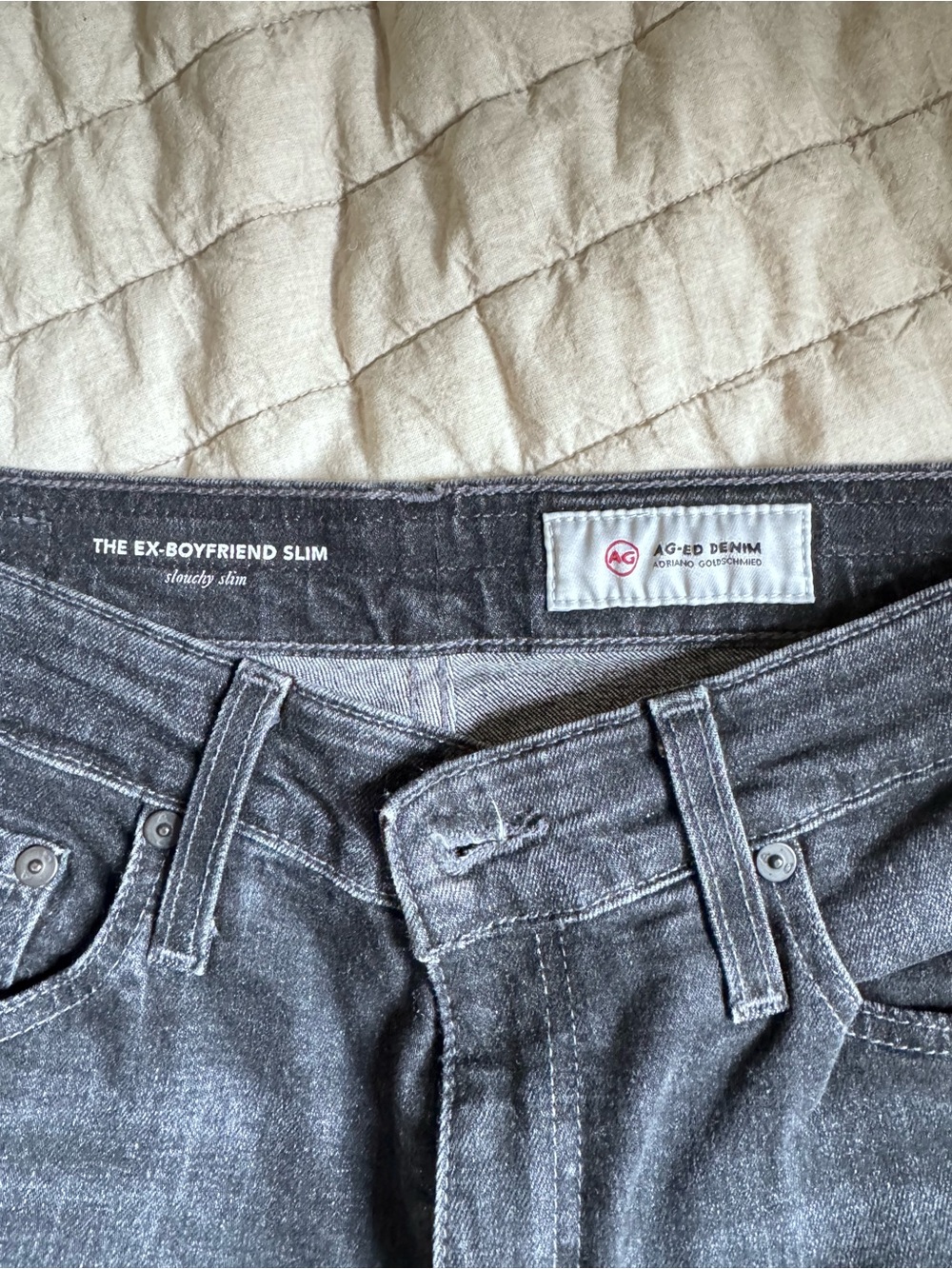 Ag Adriano Goldschmied Black/Charcoal Boyfriend Jeans - Picture 5 of 5